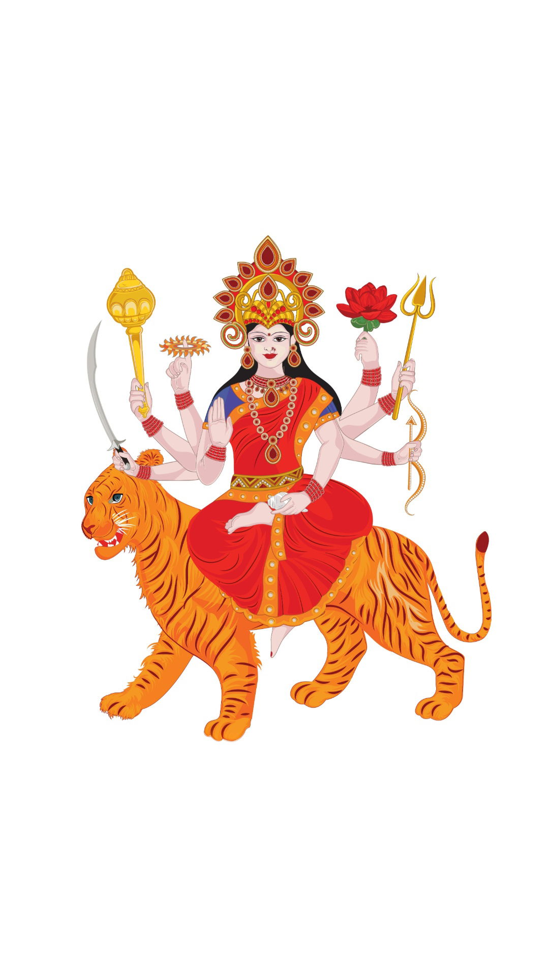 Durga Maa riding a tiger, divine image