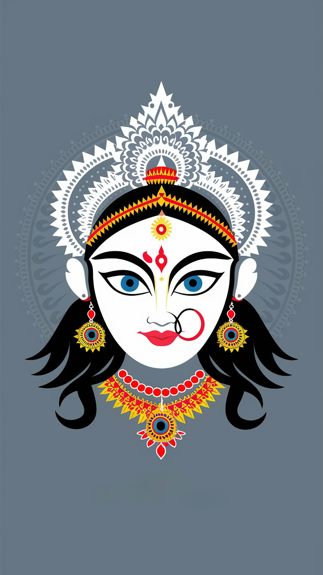 Goddess Durga\'s divine and powerful face