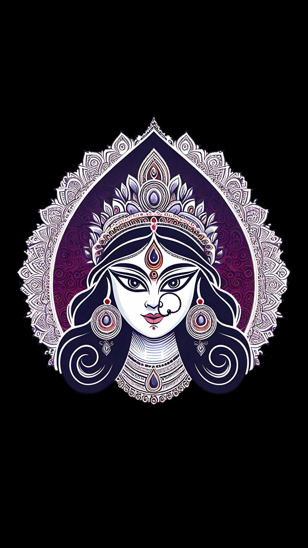 Durga Maa\'s serene and powerful face