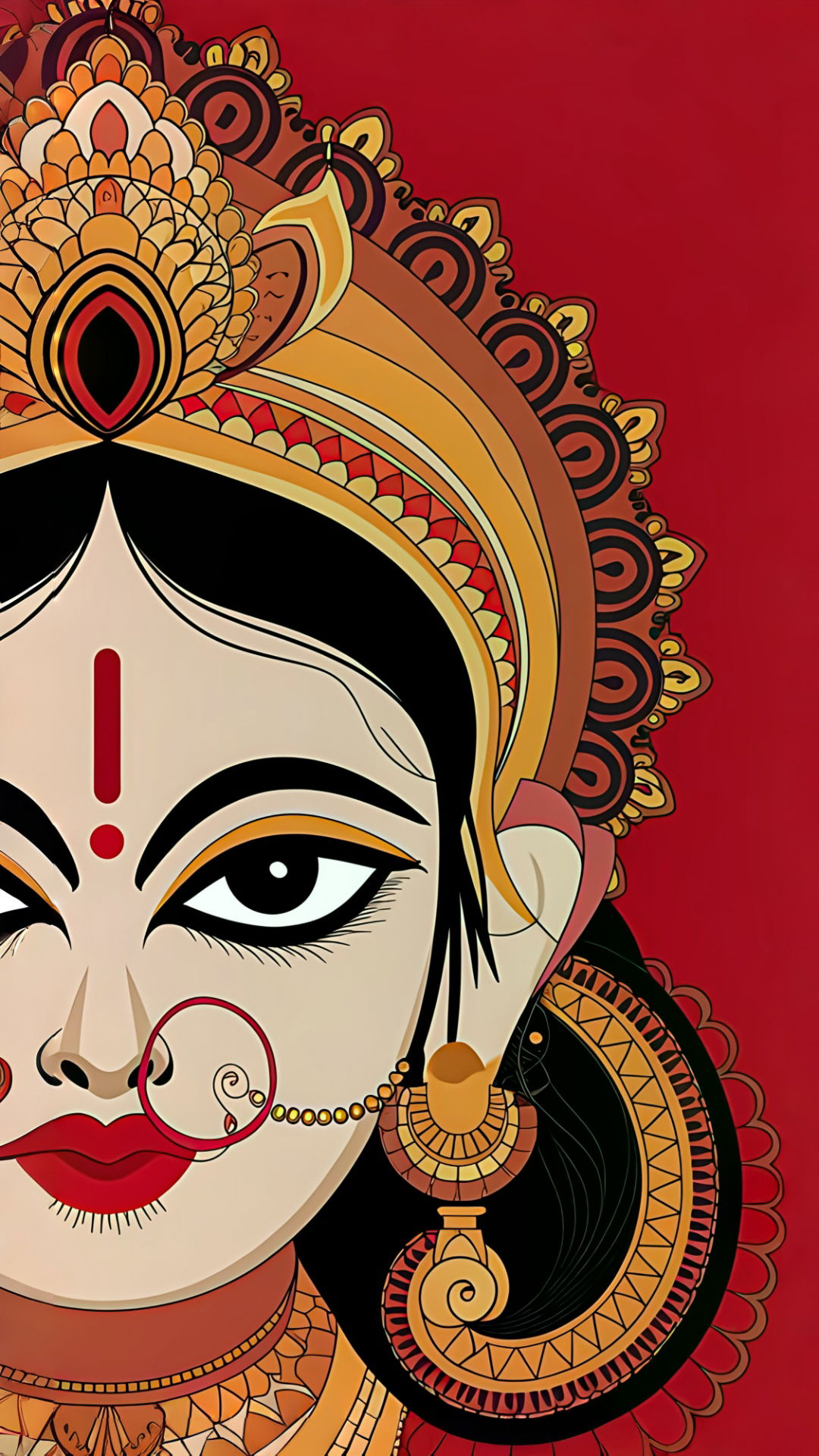 Devi Durga intense portrait wallpaper