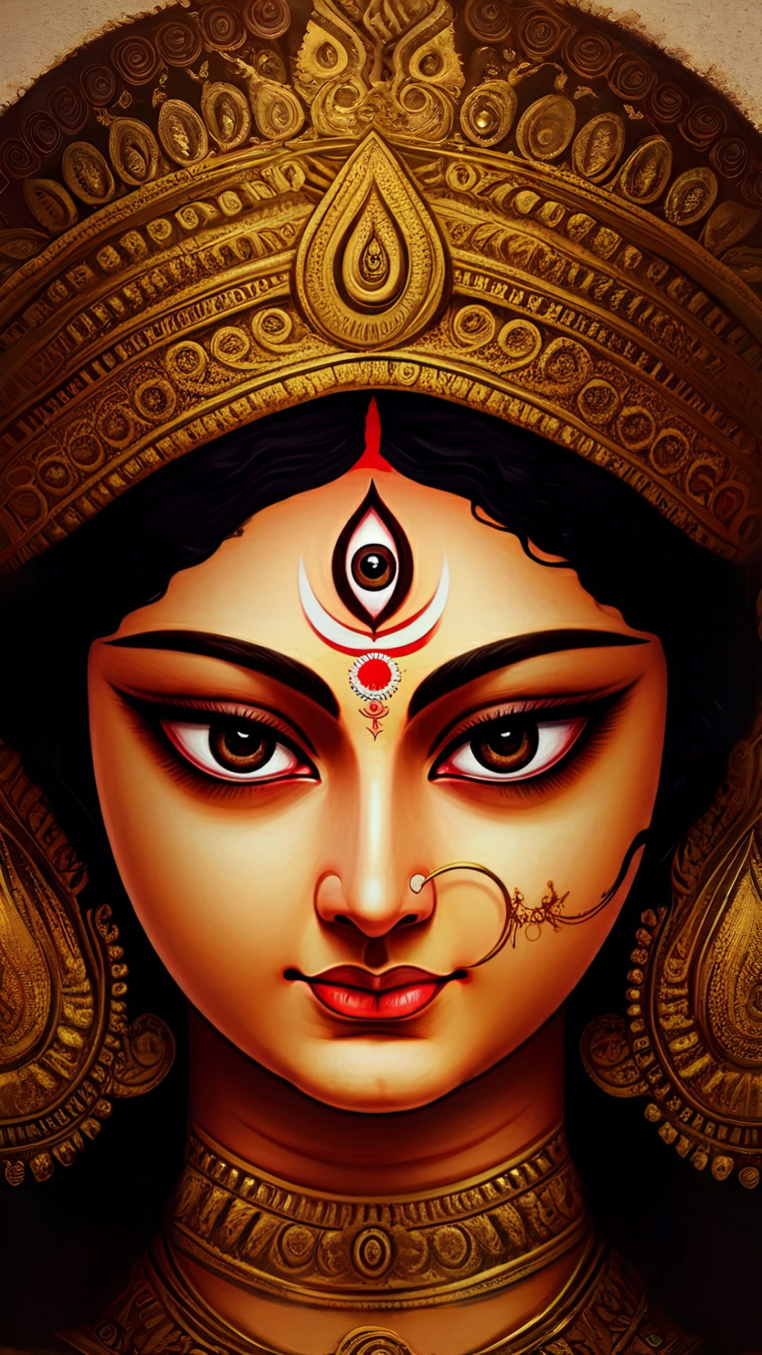 Durga Maa\'s powerful and serene face