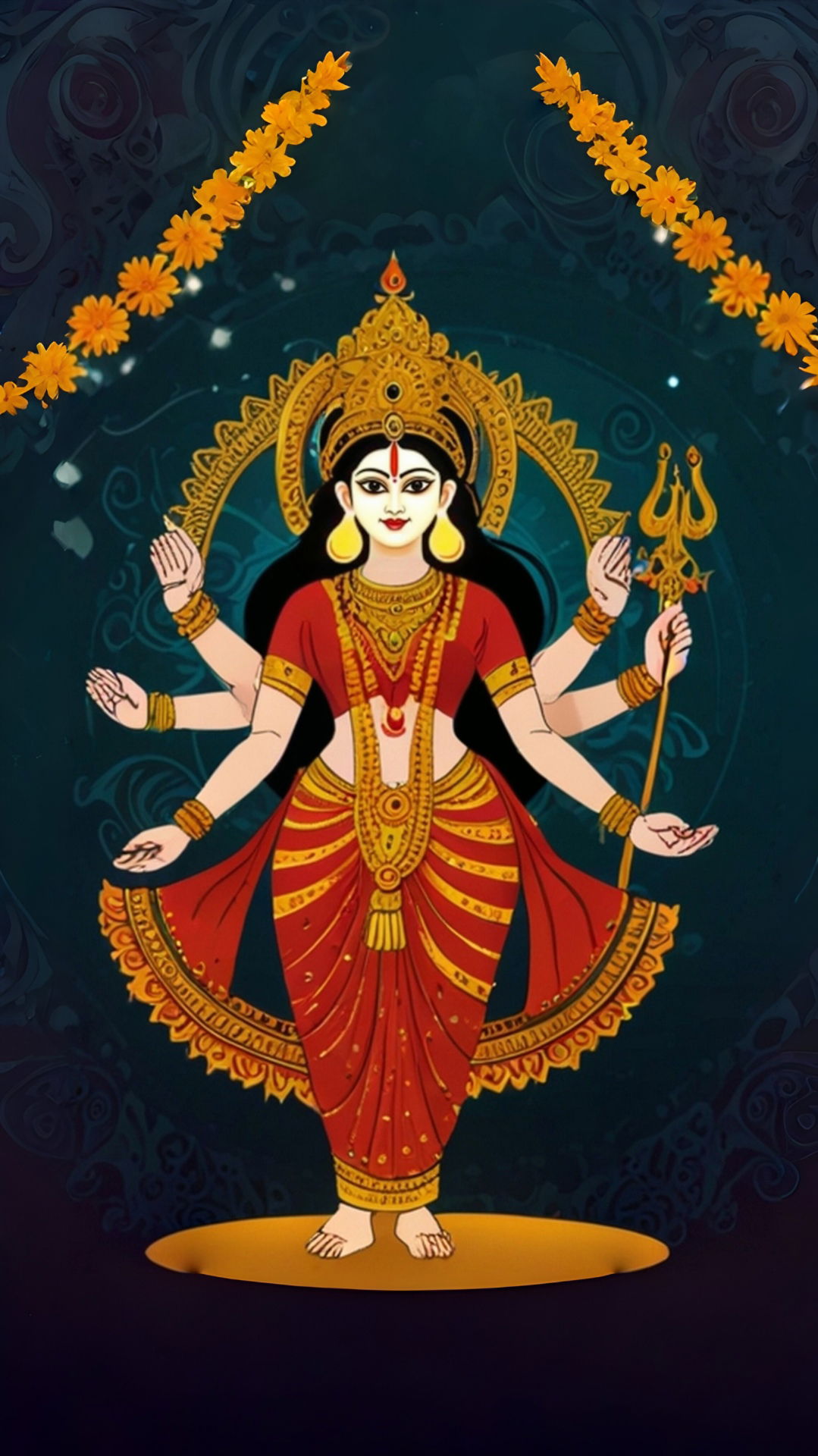 Beautiful durga maa image for phone wallpaper