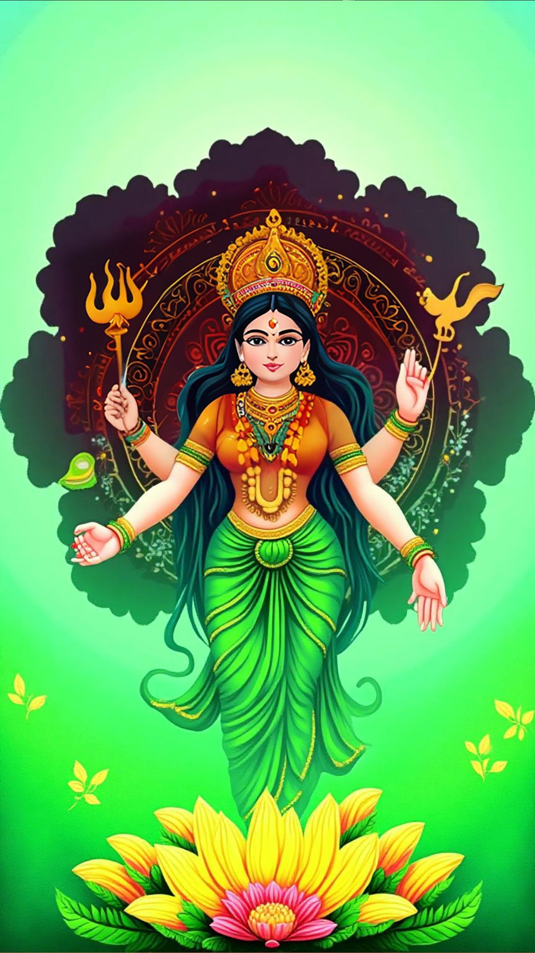 Durga Maa radiating divine energy