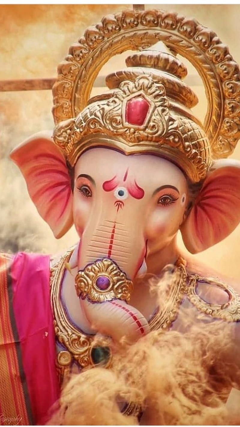 Close-up of beautifully decorated Ganesha statue