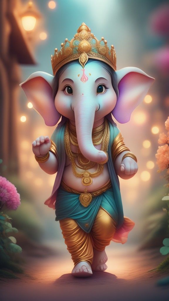 Charming Ganesha wallpaper for smartphone