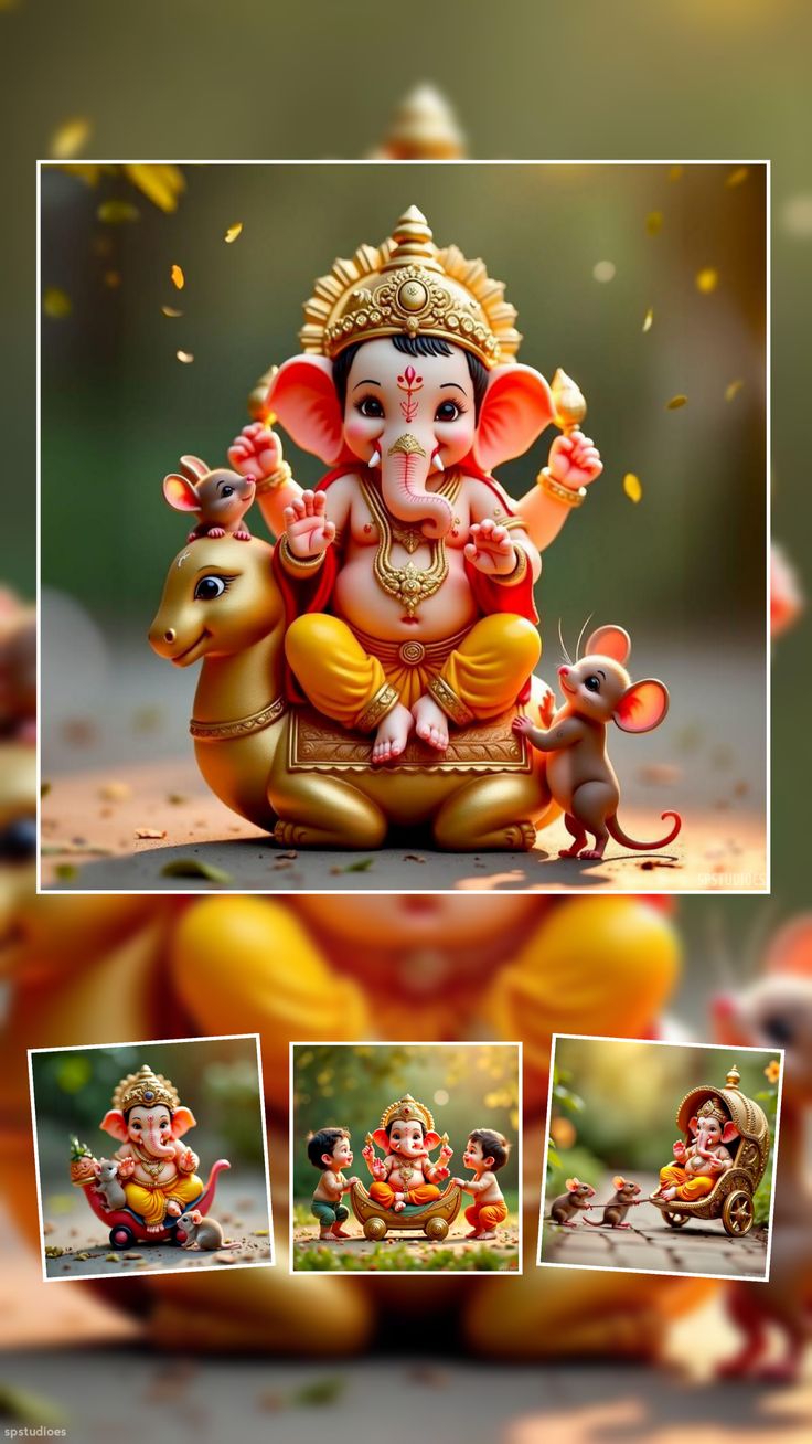 Ganesha with mouse companions