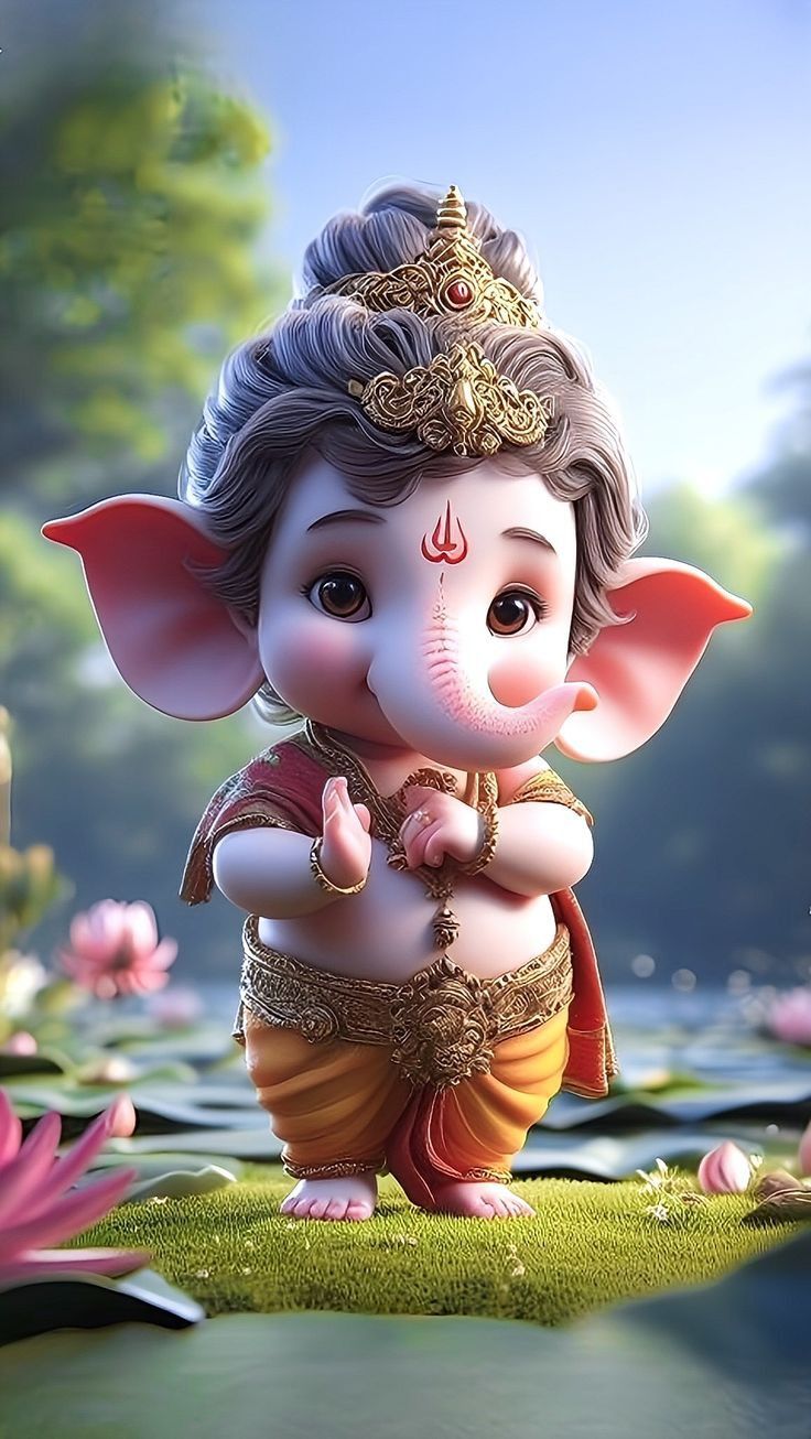 Baby Ganesha in Namaskar pose