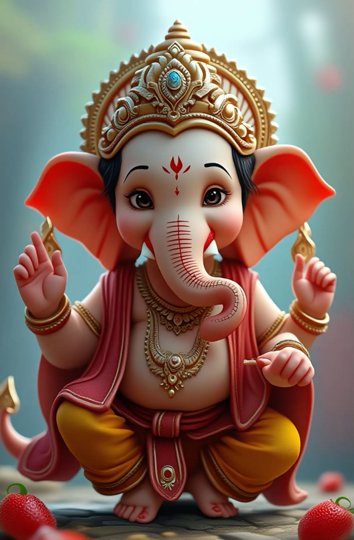 Adorable Ganesha offering sweet blessings.