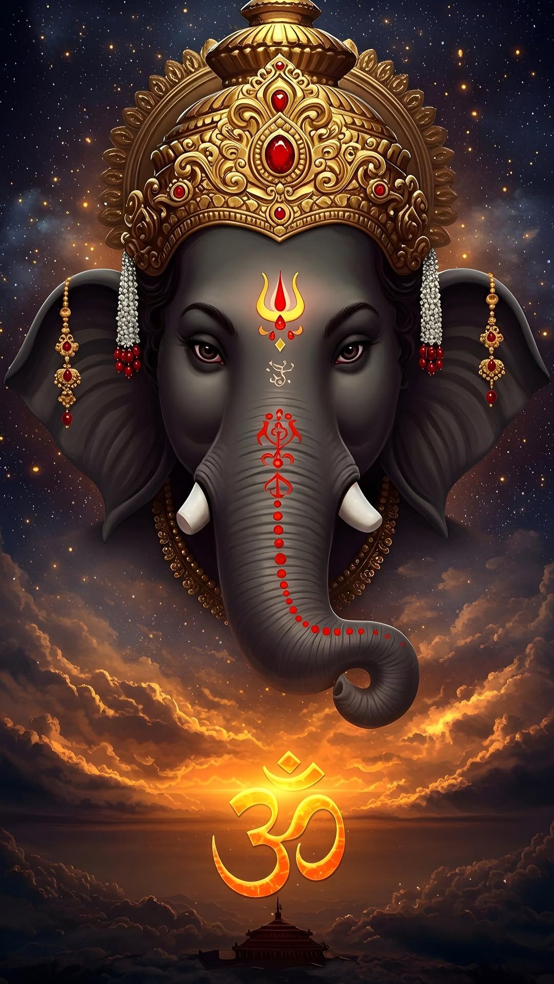 Lord Ganesha with Om symbol wallpaper