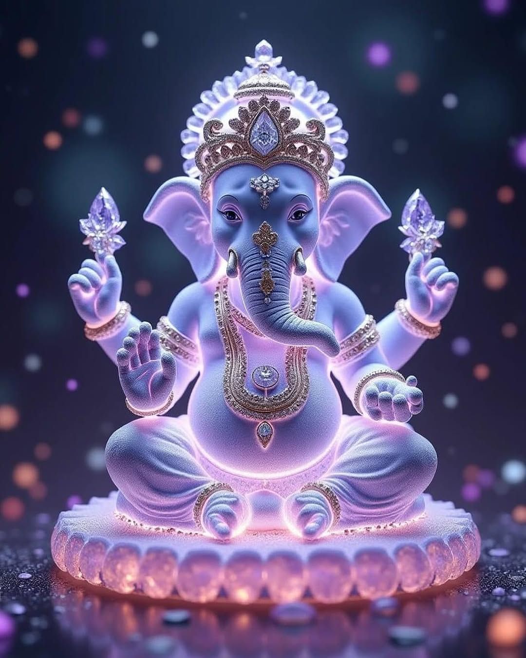 Radiant Ganesha amidst stardust