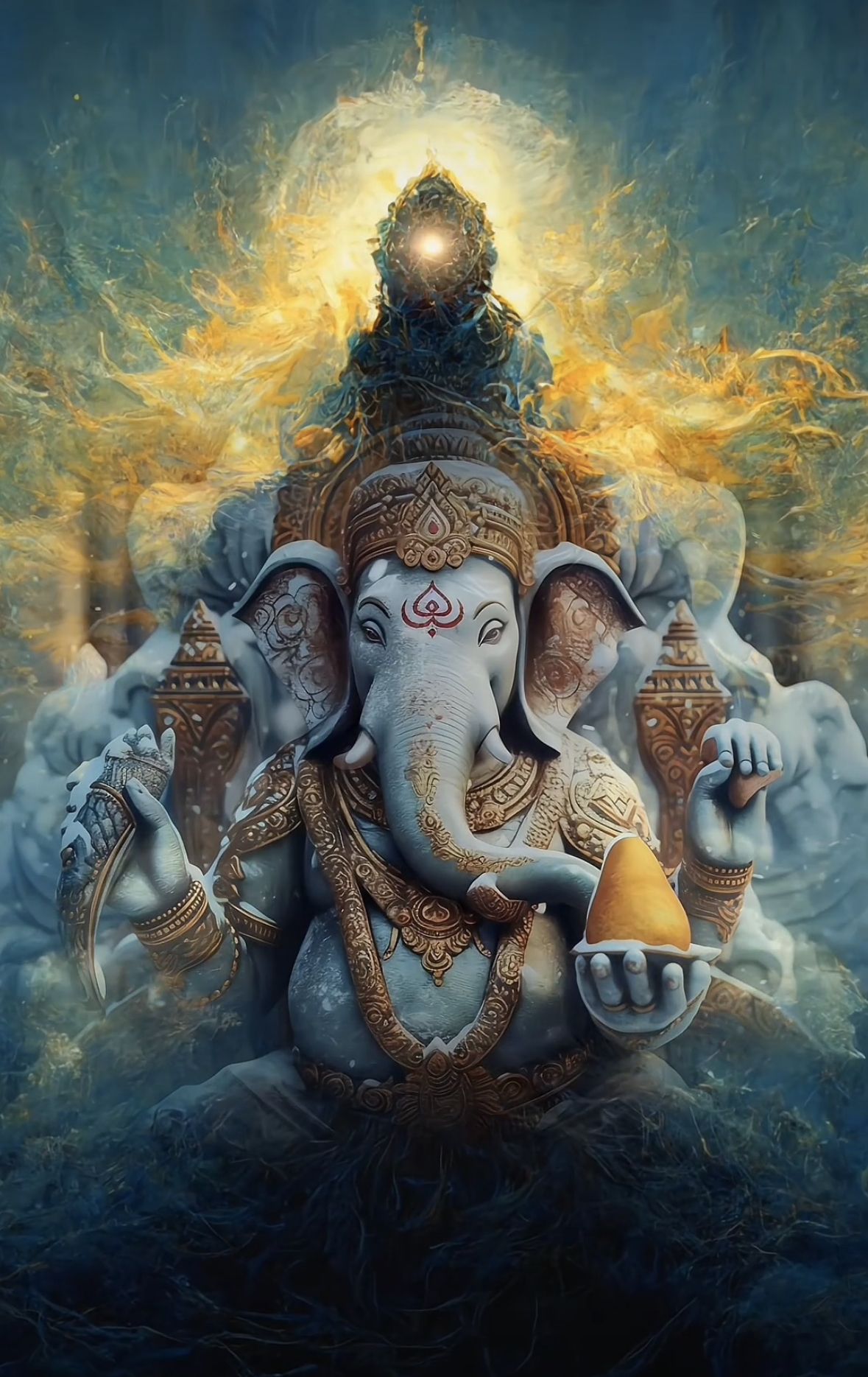 Lord Ganesha offering a modak