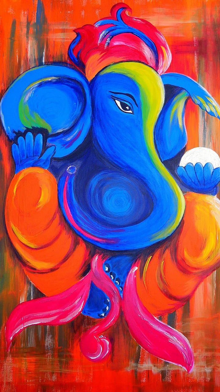 Colorful painting of Lord Ganesha