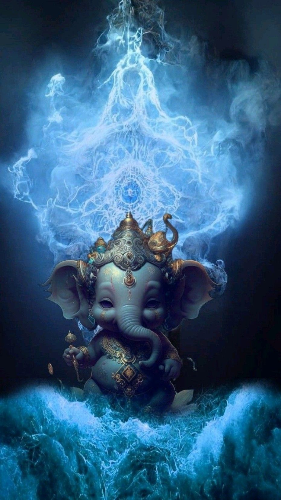 Lord Ganesha radiating cosmic energy
