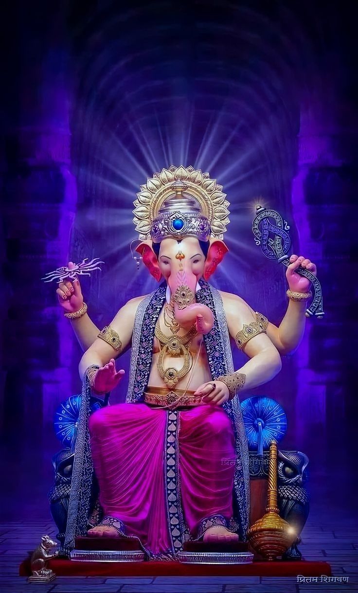Lord Ganesha radiant, blessed, devotional wallpaper