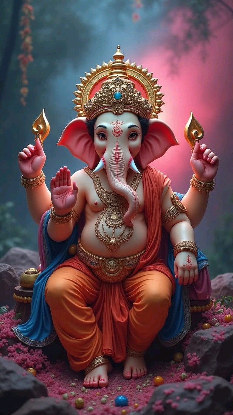 Lord Ganesha bestows blessings upon devotees