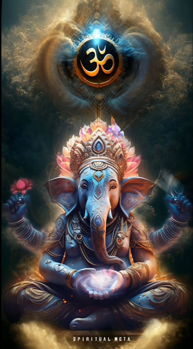 Blue Ganesha with Om symbol wallpaper