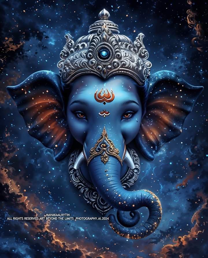 Celestial Lord Ganesha cosmic wallpaper