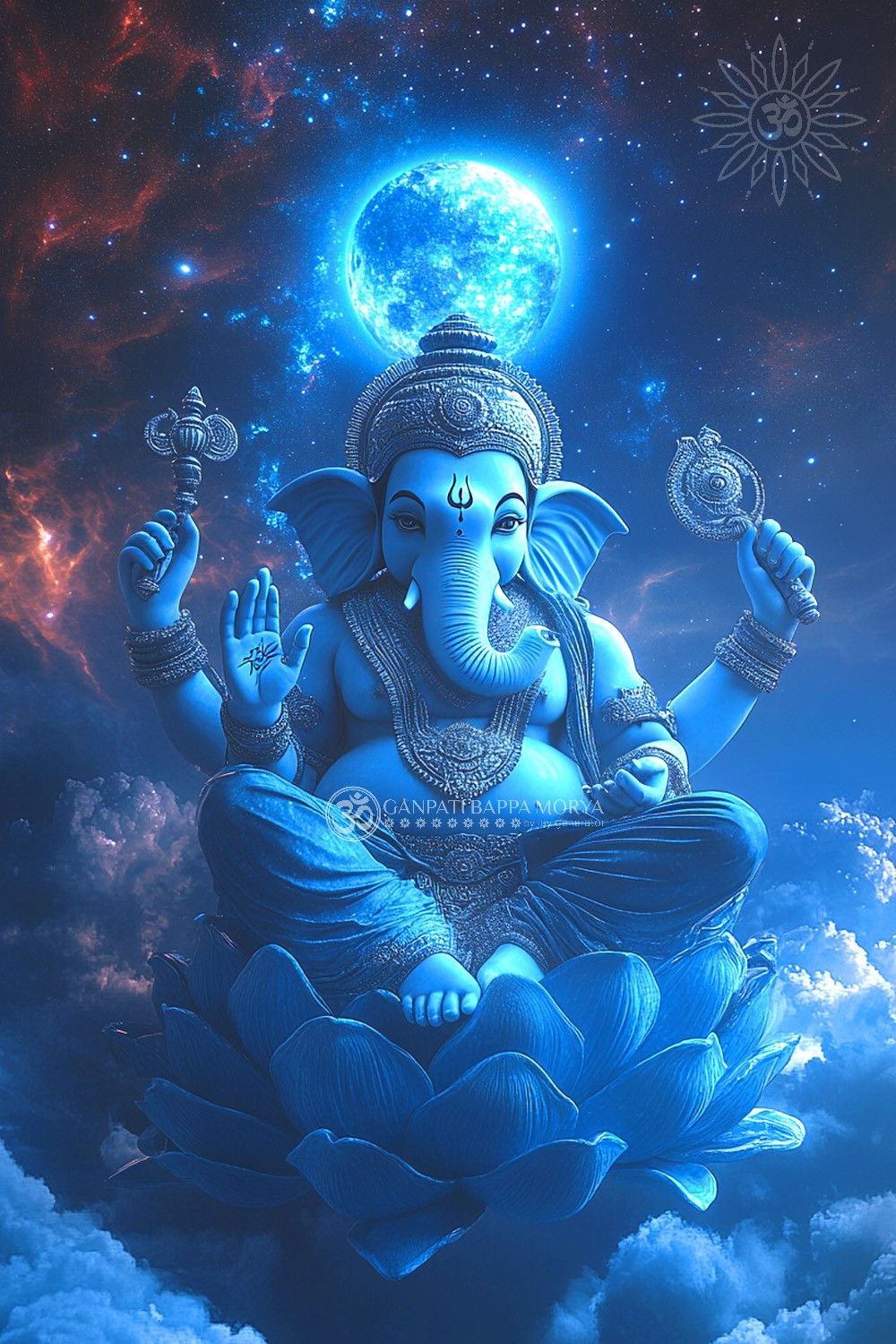 Lord Ganesha in a cosmic setting.