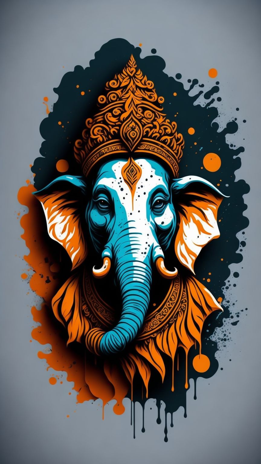 Intricate digital art of Lord Ganesha