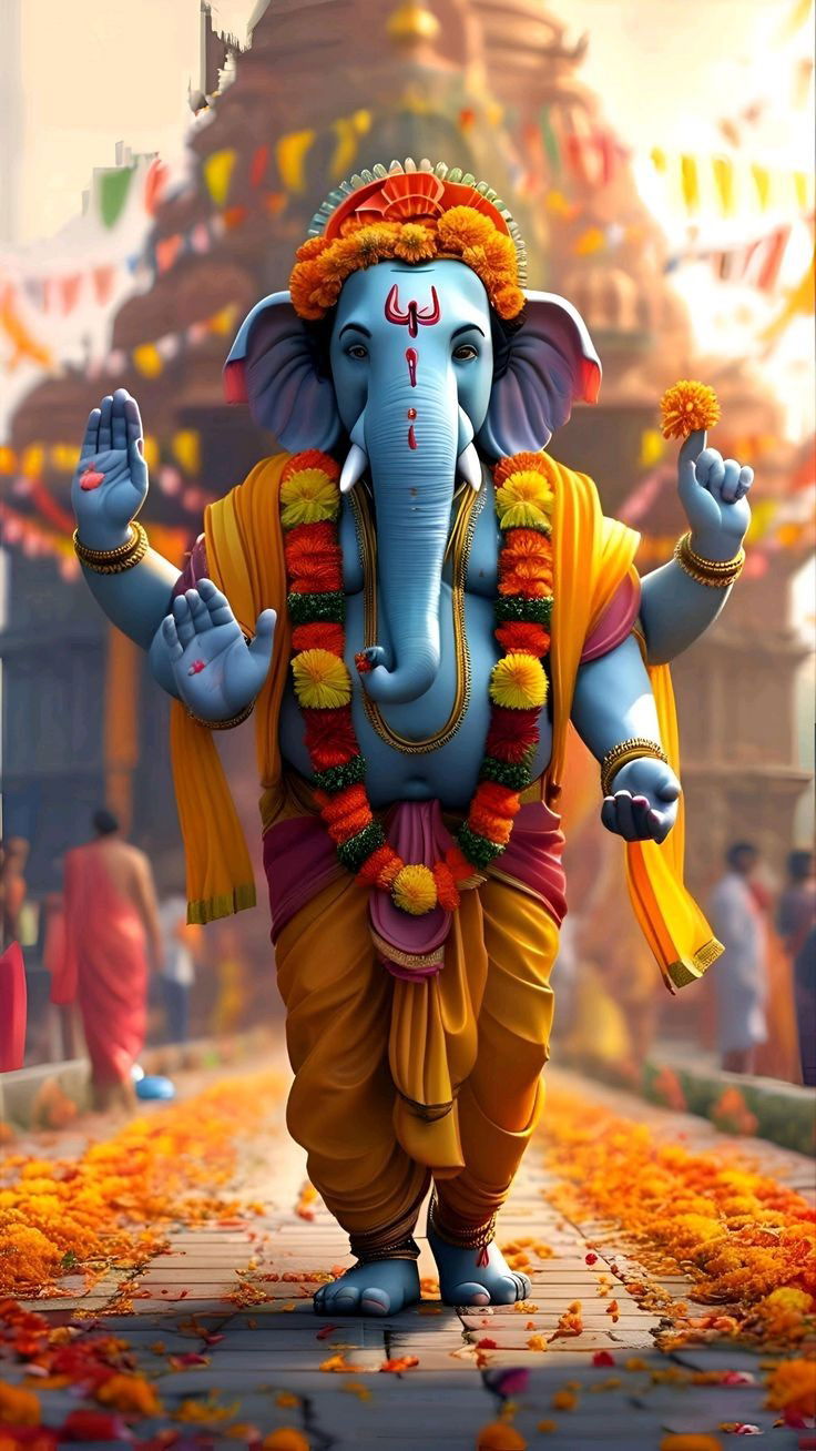 Lord Ganesha descends during festival