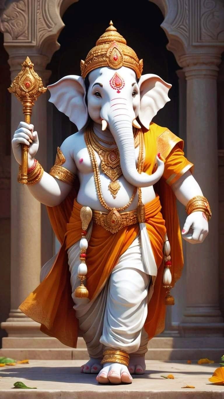 Lord Ganesha with modak and trunk