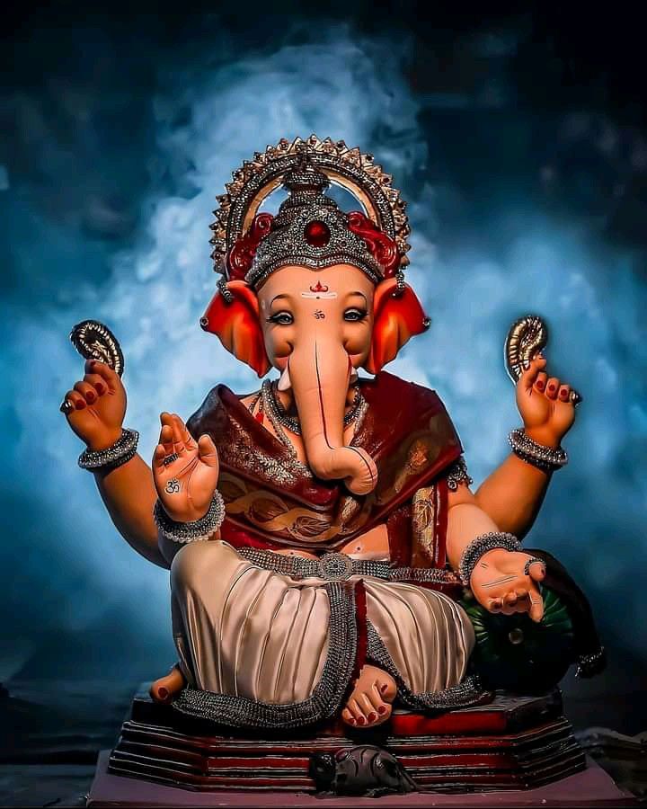 Lord Ganesha blessing devotees