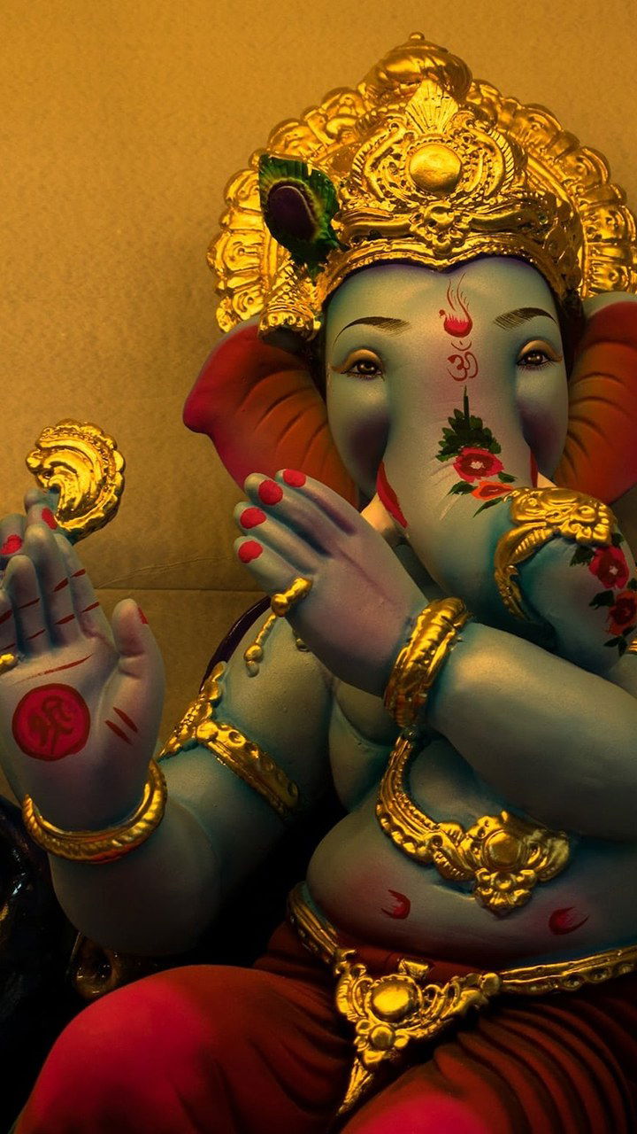 Close-up of Lord Ganesha\'s serene face