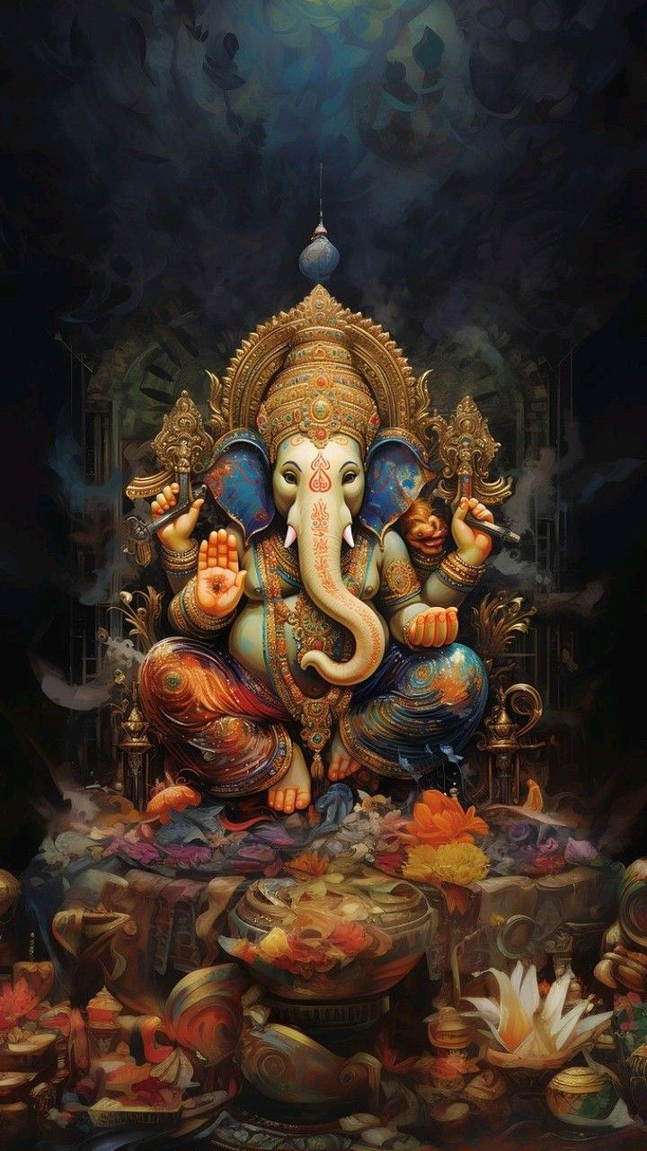 Lord Ganesha radiating divine blessings