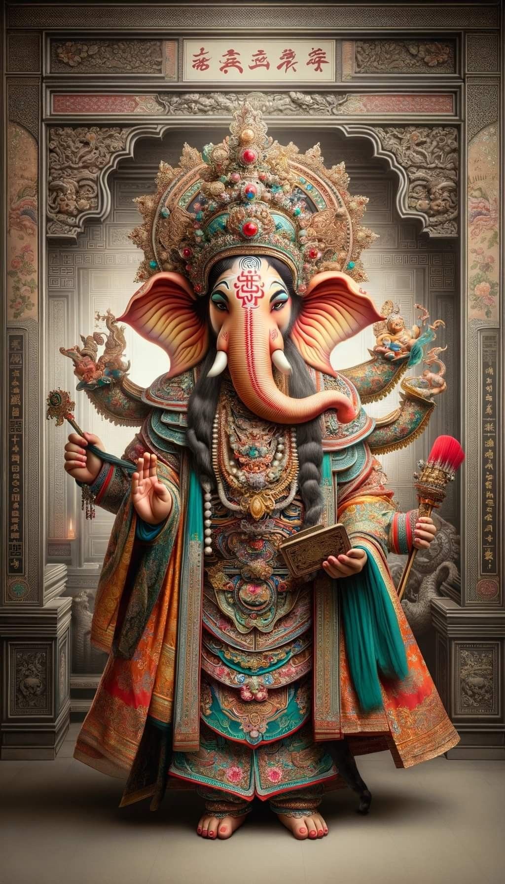 Lord Ganesha in ornate regal attire