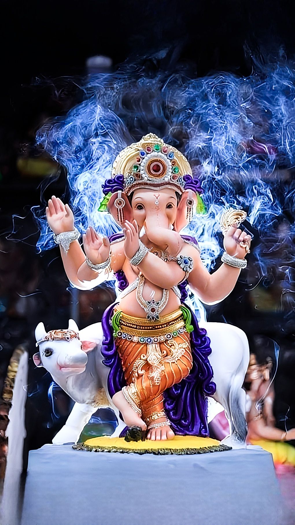Lord Ganesha with mouse and blessings