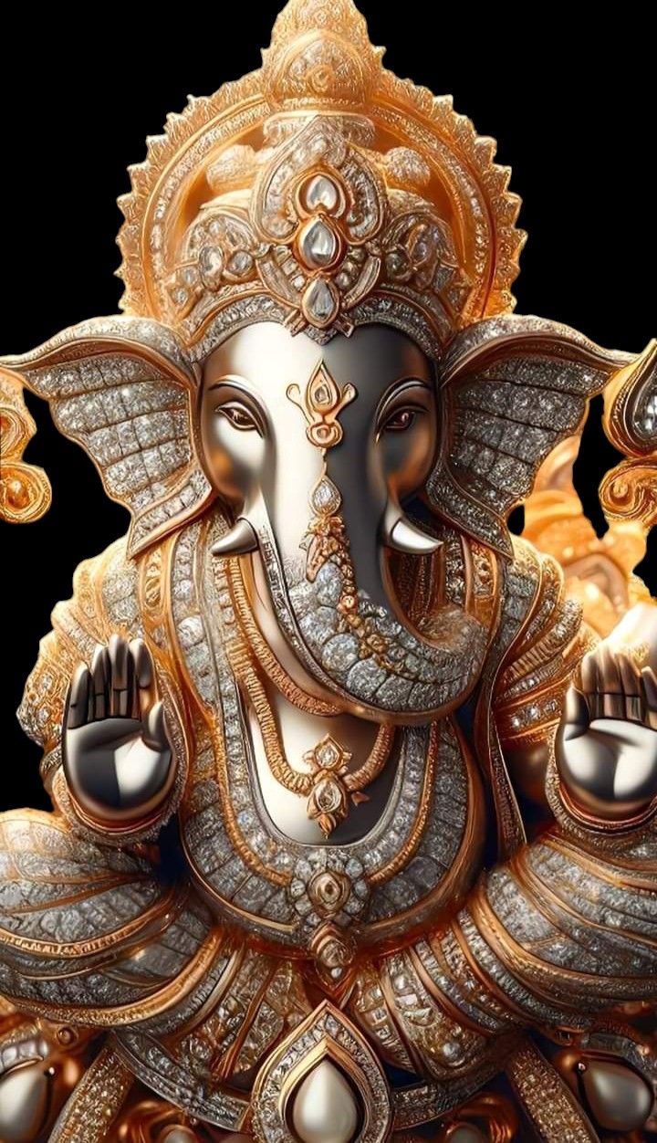 Golden Ganesha with intricate details