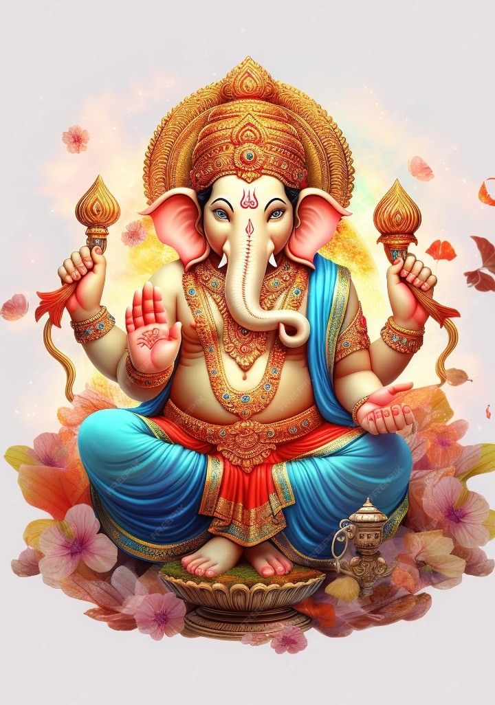 Lord Ganesha bestows blessings upon devotees