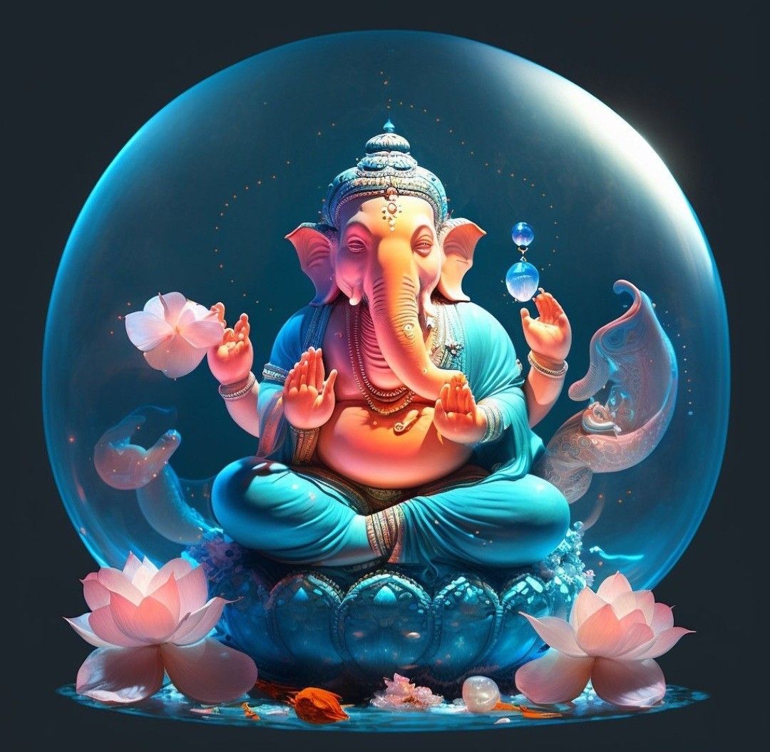 Ganesha within a cosmic sphere