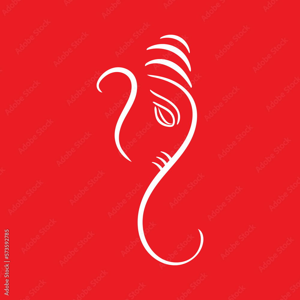 Red Ganesha silhouette devotional wallpaper
