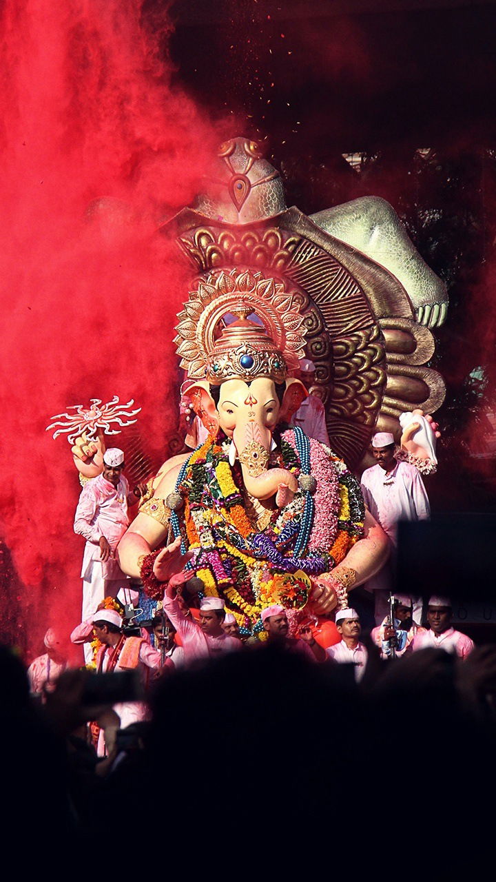 Ganesha idol during a vibrant festival