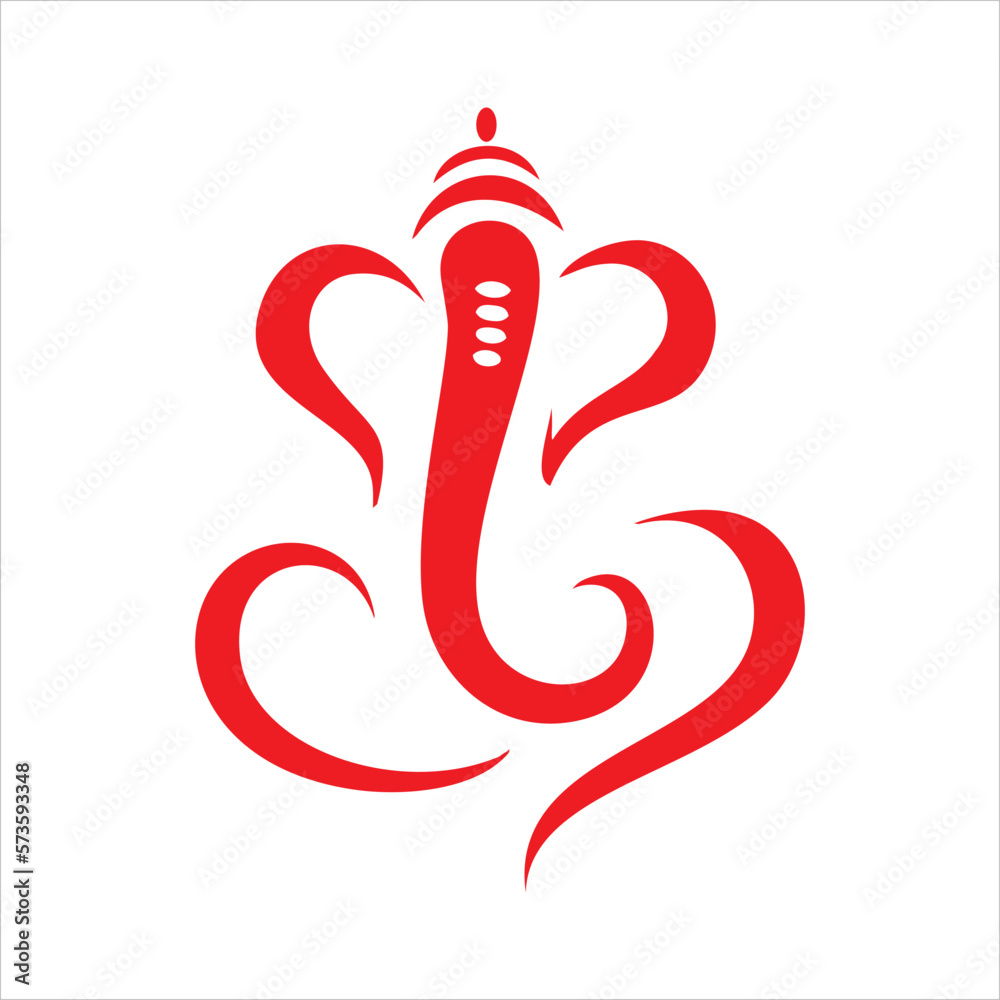 Red Ganesha symbol of auspiciousness