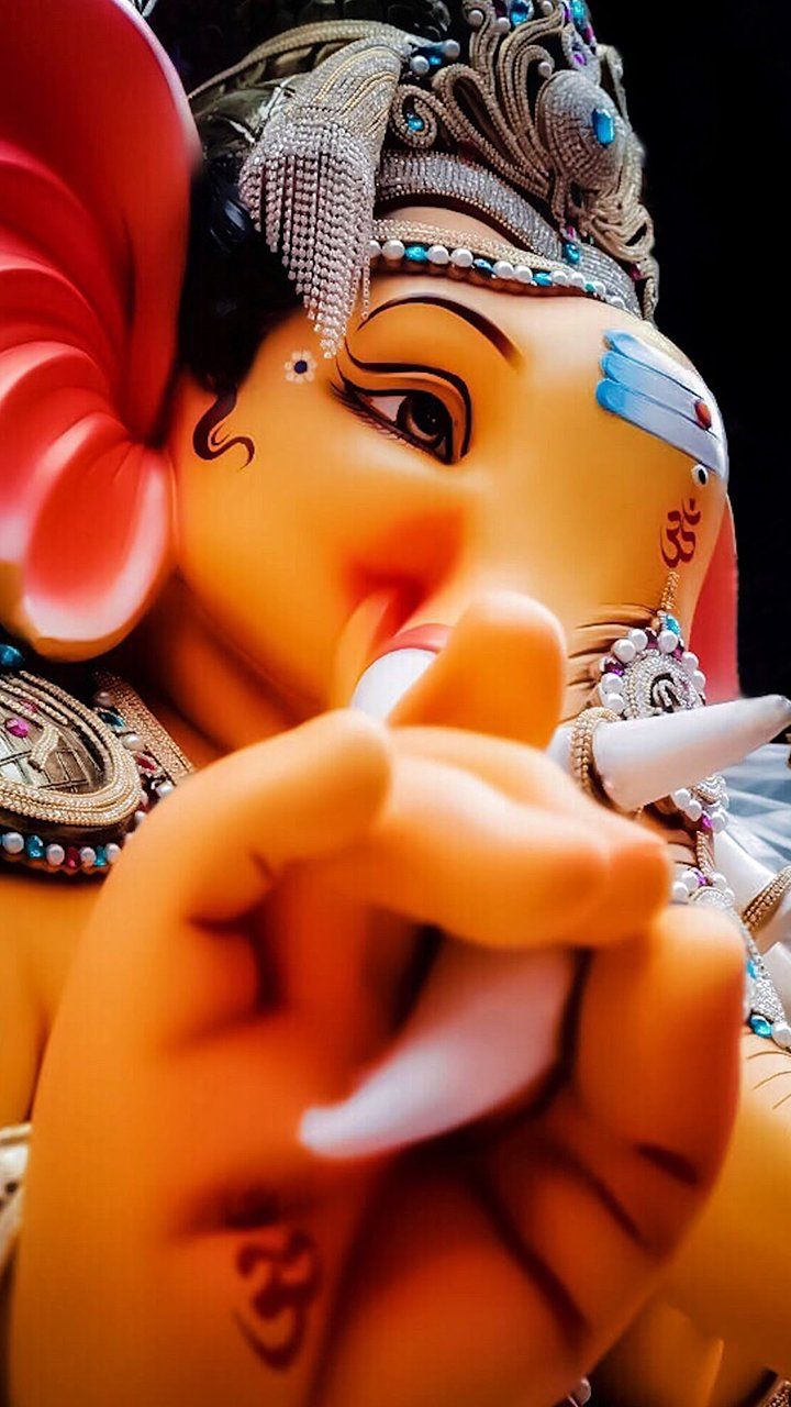 Close-up of Ganesha with intricate details