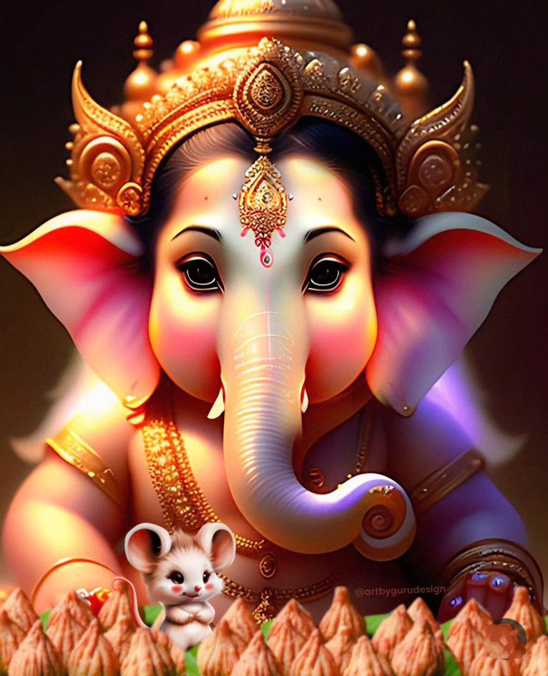 Close-up portrait of Lord Ganesha.