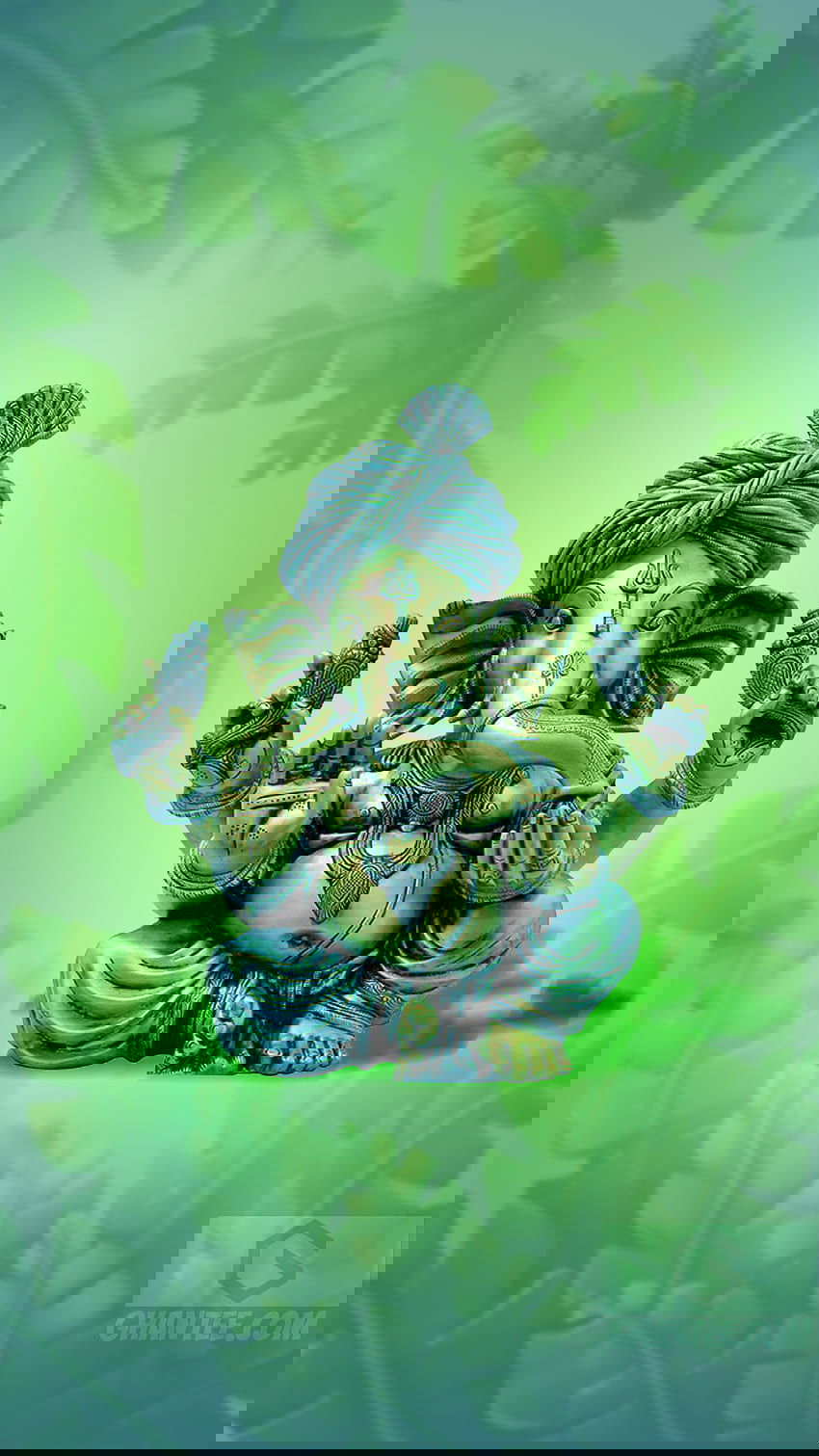 Lord Ganesha amidst lush greenery