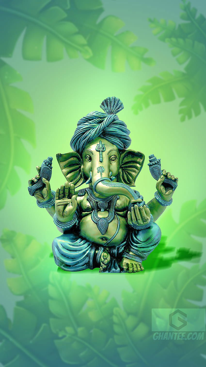 Lord Ganesha amidst lush greenery