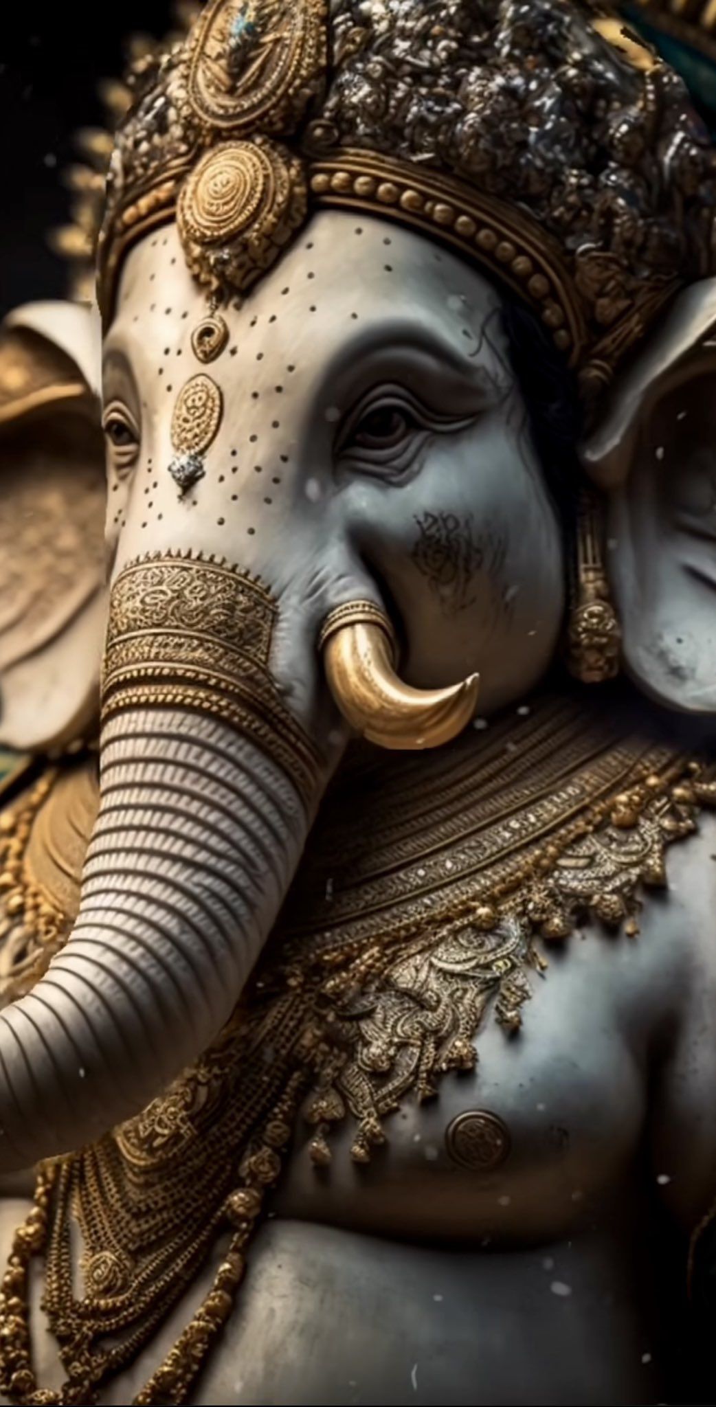 Close-up of ornate Ganesha statue