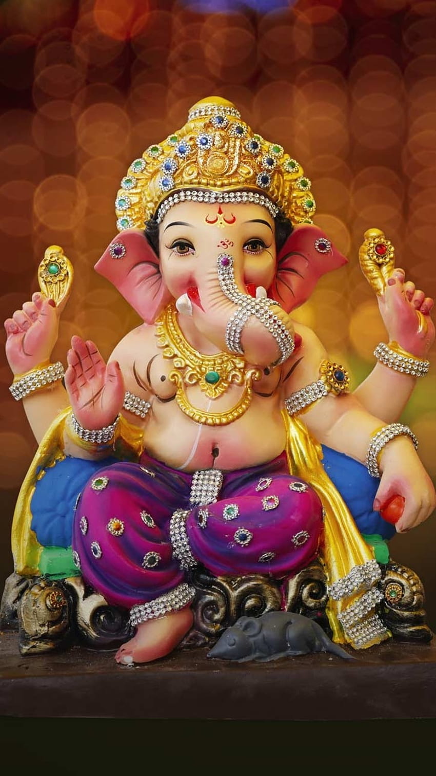 Lord Ganesha adorned in jewels