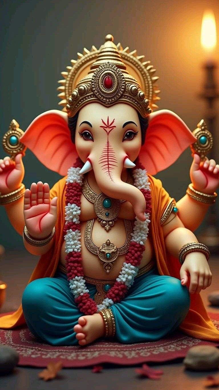 Lord Ganesha bestows blessings upon devotees