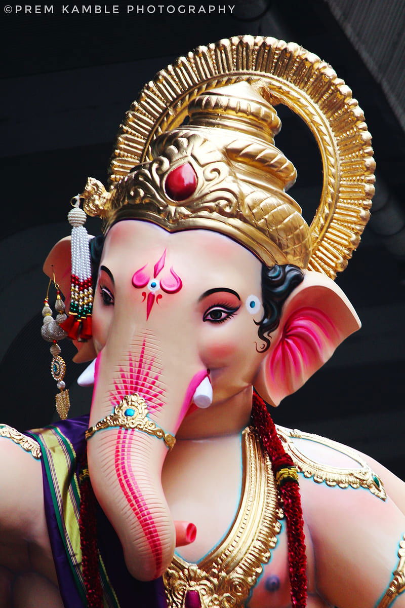 Close-up of Lord Ganesha’s face