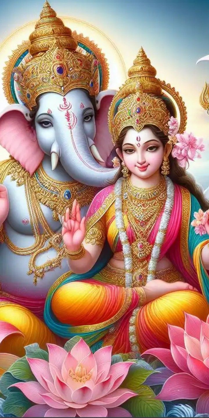Ganesha with Goddess Siddhi wallpaper