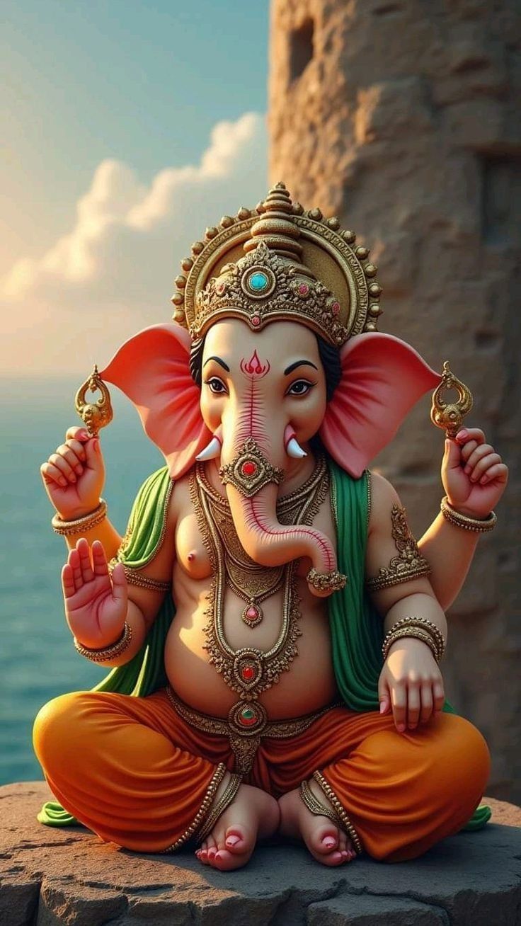 Lord Ganesha overlooking the ocean