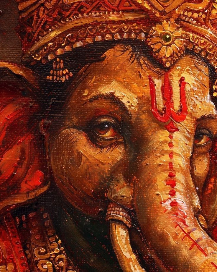 Close-up of Lord Ganesha\'s face
