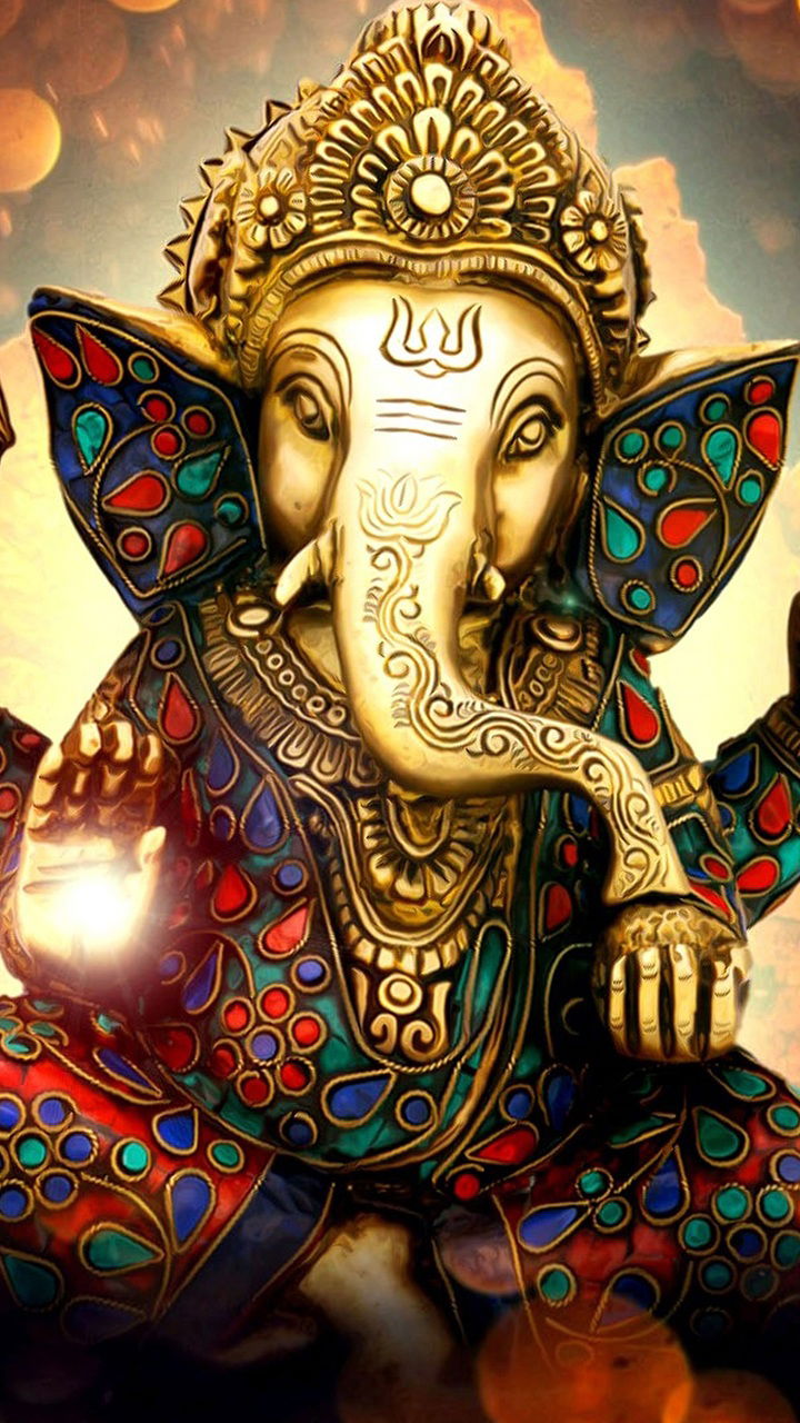 Close-up of ornate Ganesha statue