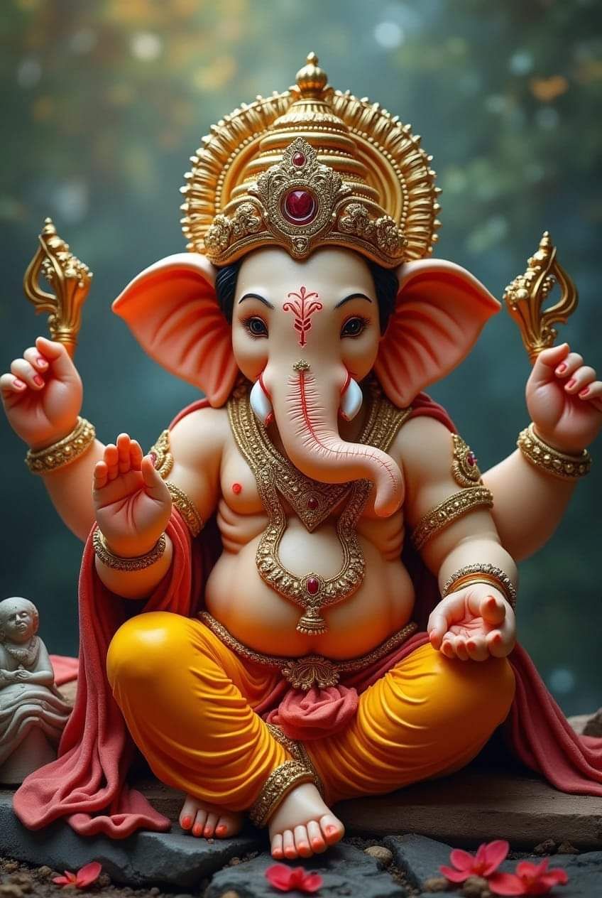 Lord Ganesha with modaks and blessings