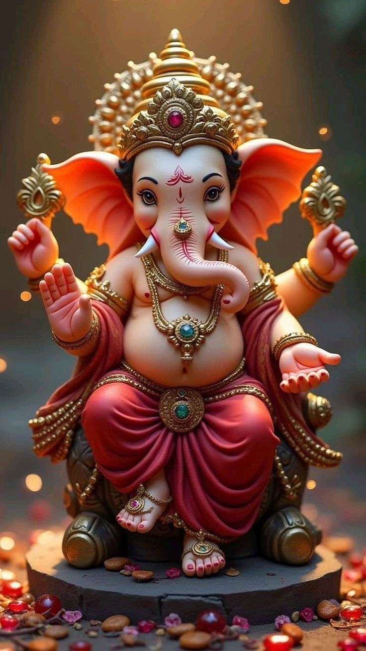 Lord Ganesha bestowing blessings wallpaper